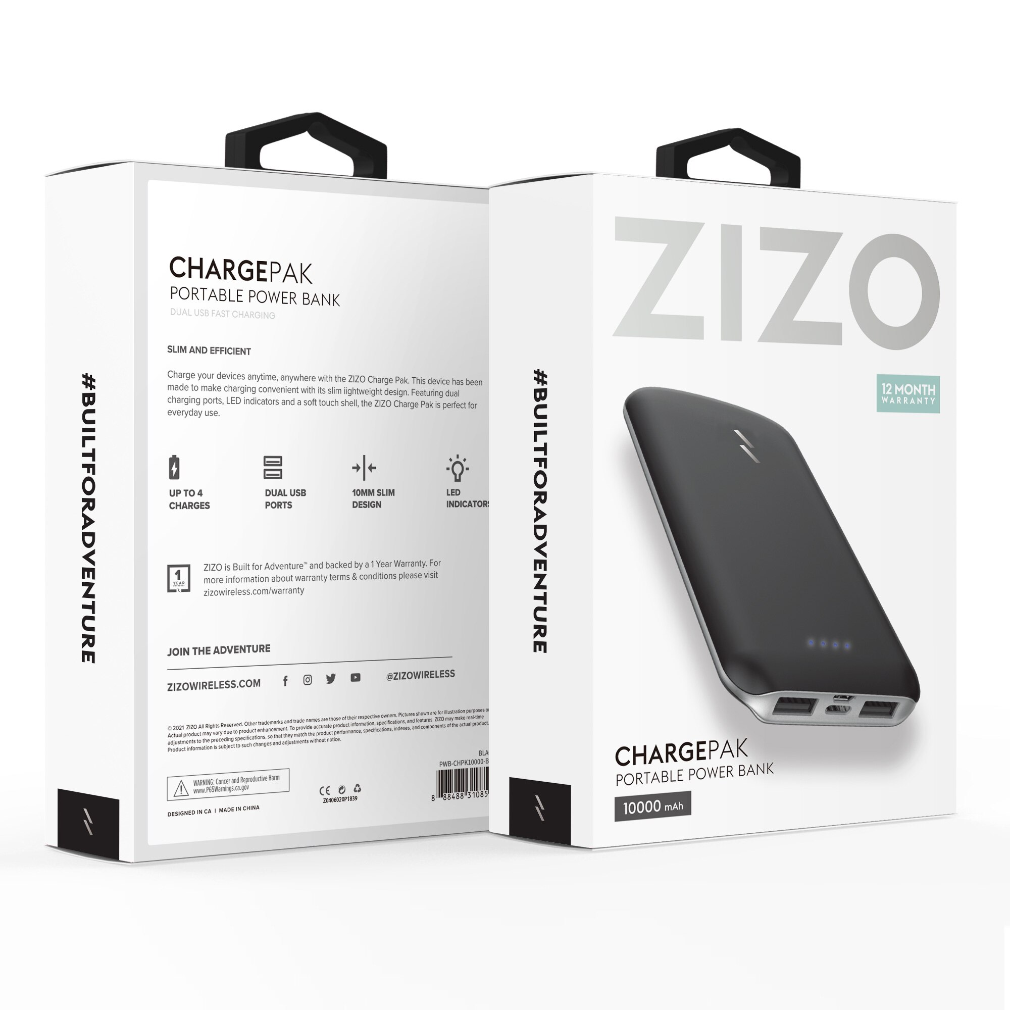 Charge Pak Portable Charger Powerbank (10,000 MAH) Zizo