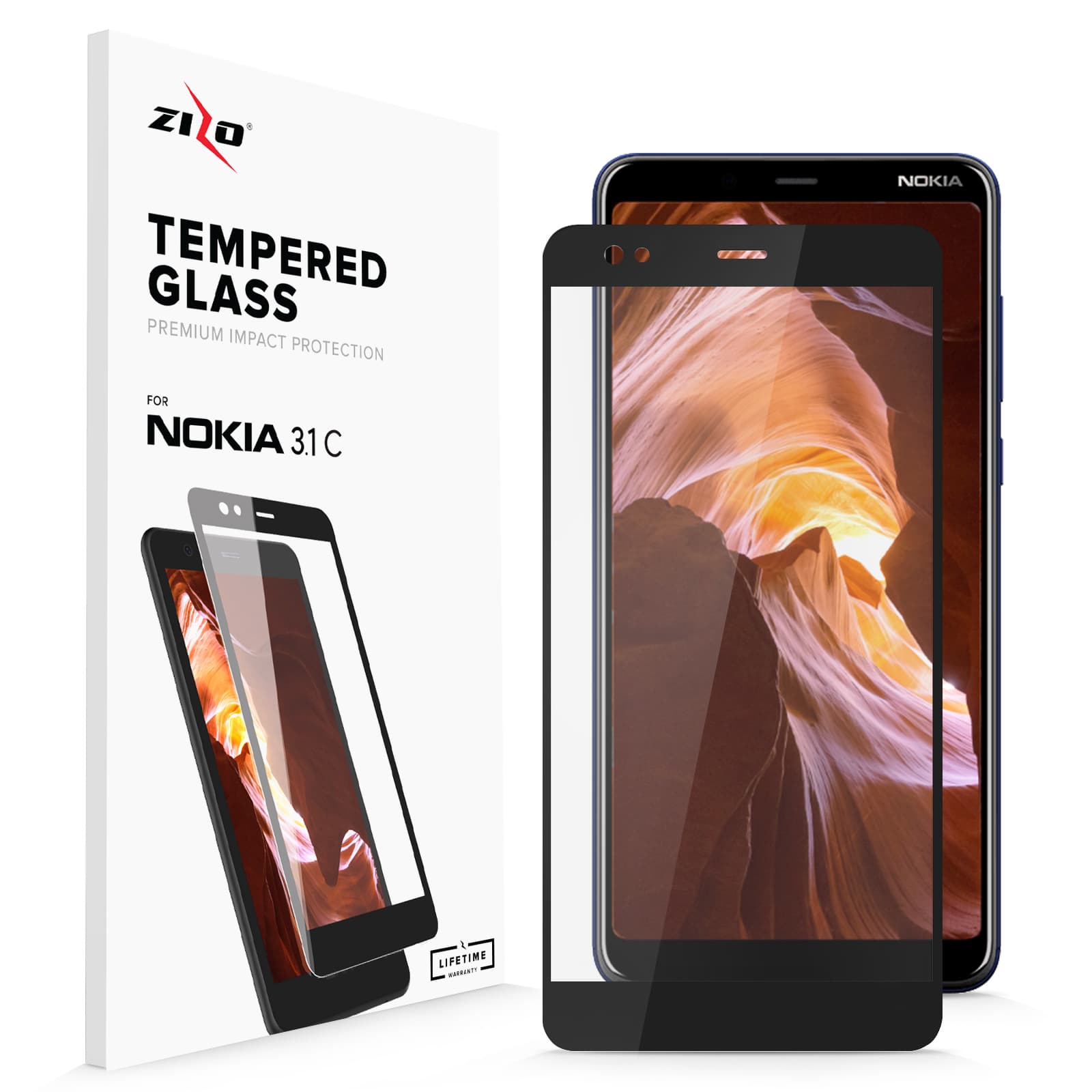 FULL GLUE GLASS Nokia 3.1 C Tempered Glass Screen Protector